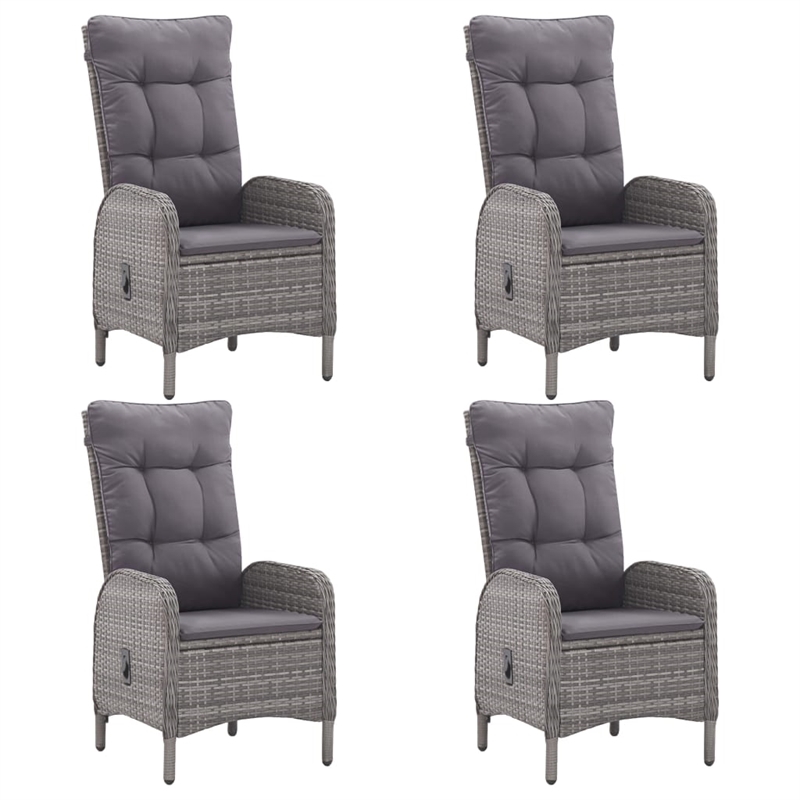 Bowery Hill Contemporary Weather-Resistant 5 Piece Garden Dining Set in Gray