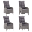 Bowery Hill Contemporary Poly Rattan Garden Dining Set in Gray