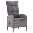 Bowery Hill Contemporary Poly Rattan Garden Dining Set in Gray
