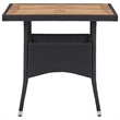 Bowery Hill Garden Dining Set in Black Poly Rattan/Acacia Wood/Steel