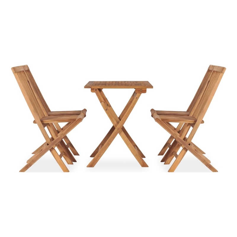 Bowery Hill Fine Sanded Teak HardWood Medium Outdoor Dining Set in Natural Teak