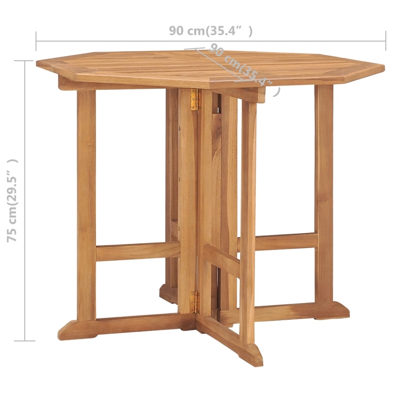 Bowery Hill 5 Piece Teak Wood Outdoor Dining Set in Natural Teak