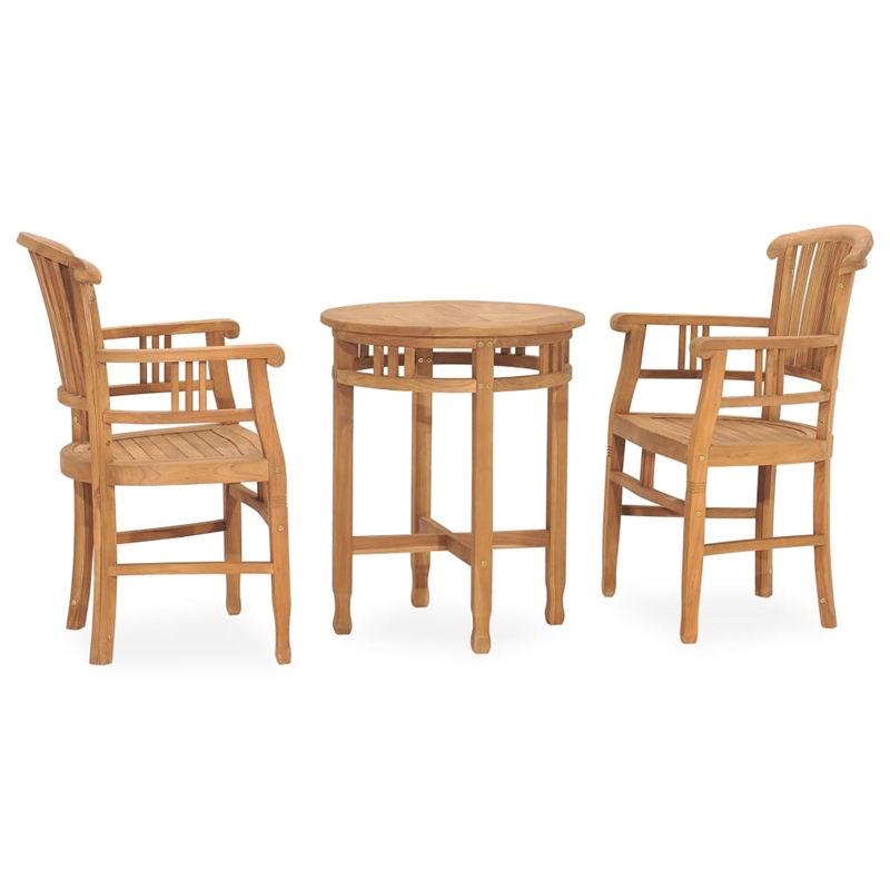 Bowery Hill Solid Teak Wood Durable Garden Dining Set in Natural Teak