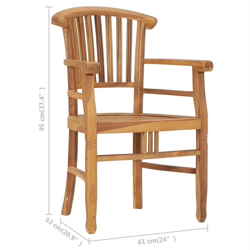 Bowery Hill Solid Teak Wood Durable Garden Dining Set in Natural Teak