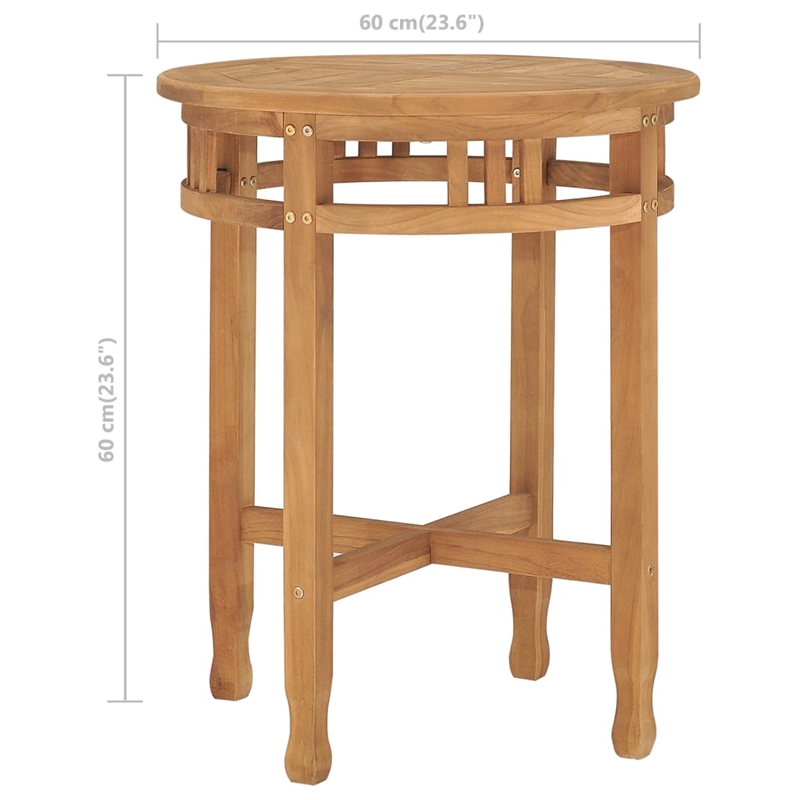 Bowery Hill Solid Teak Wood Durable Garden Dining Set in Natural Teak