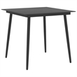 Bowery Hill 5 Piece PE Rattan/Aluminum/Steel Dining Set in Black