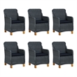 Bowery Hill Contemporary 7 Piece Outdoor Dining Set in Dark Gray