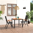 Bowery Hill PE Rattan/Aluminum Medium Durable Dining Set in Black/Brown