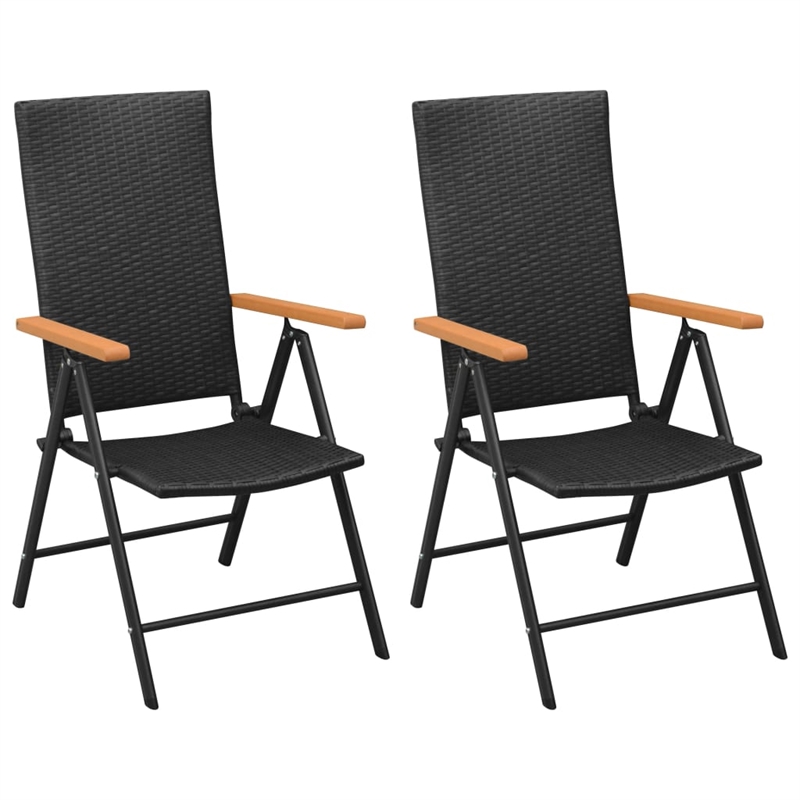 Bowery Hill PE Rattan/Aluminum Medium Durable Dining Set in Black/Brown