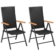 Bowery Hill PE Rattan/Aluminum Medium Durable Dining Set in Black/Brown