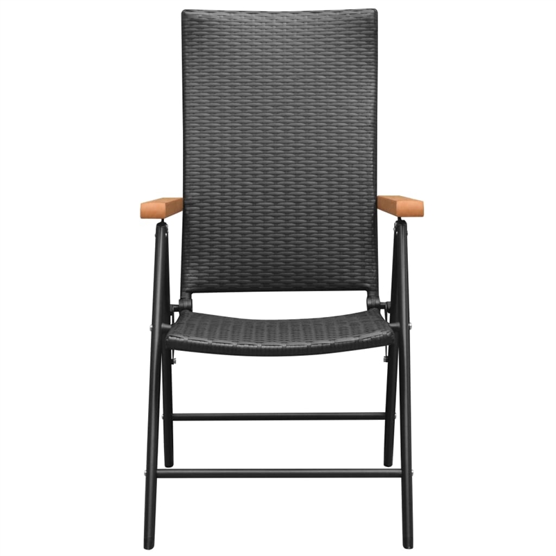 Bowery Hill PE Rattan/Aluminum Medium Durable Dining Set in Black/Brown