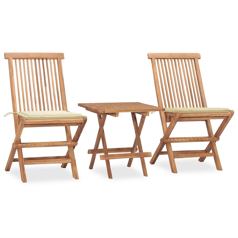 Bowery Hill Outdoor Dining Set Teak Compact Foldable Outdoor Dining Set