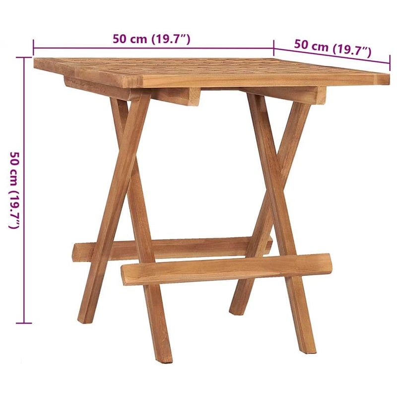 Bowery Hill Outdoor Dining Set Teak Compact Foldable Outdoor Dining Set