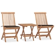 Bowery Hill Contemporary Patio Dining Set in Teak/Taupe - Set Of 2