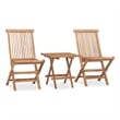 Bowery Hill Fine Sanded Teak HardWood/Polyester Outdoor Dining Set Gray