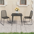 Bowery Hill PVC Rattan Compact Lightweight Dining Set in Black