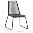 Bowery Hill PVC Rattan/Powder-Coated Steel/Glass Dining Set in Black