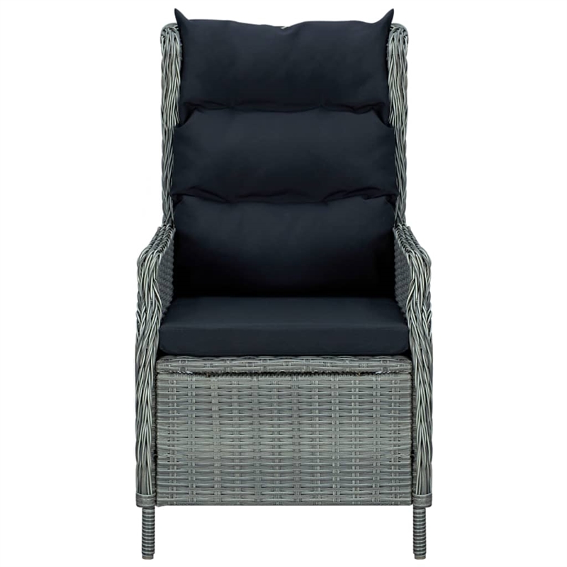 Bowery Hill Contemporary Outdoor Dining Set in Light Gray/Black