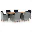 Bowery Hill Contemporary Patio Dining Set in Light Gray/Black