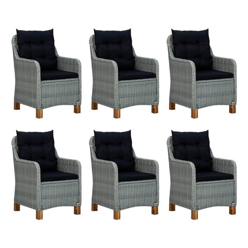 Bowery Hill Contemporary Patio Dining Set in Light Gray/Black