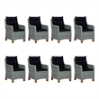 Bowery Hill Contemporary 9 Piece Patio Dining Set in Light Gray/Black