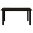 Bowery Hill Powder-Coated Steel/Glass/Cotton Rope Garden Dining Set in Black