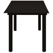 Bowery Hill Powder-Coated Steel/Glass/Cotton Rope Garden Dining Set in Black