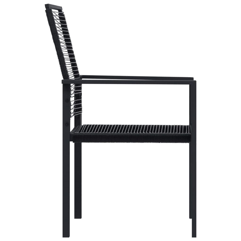 Bowery Hill Contemporary 3 Piece Powder-Coated Steel Dining Set in Black