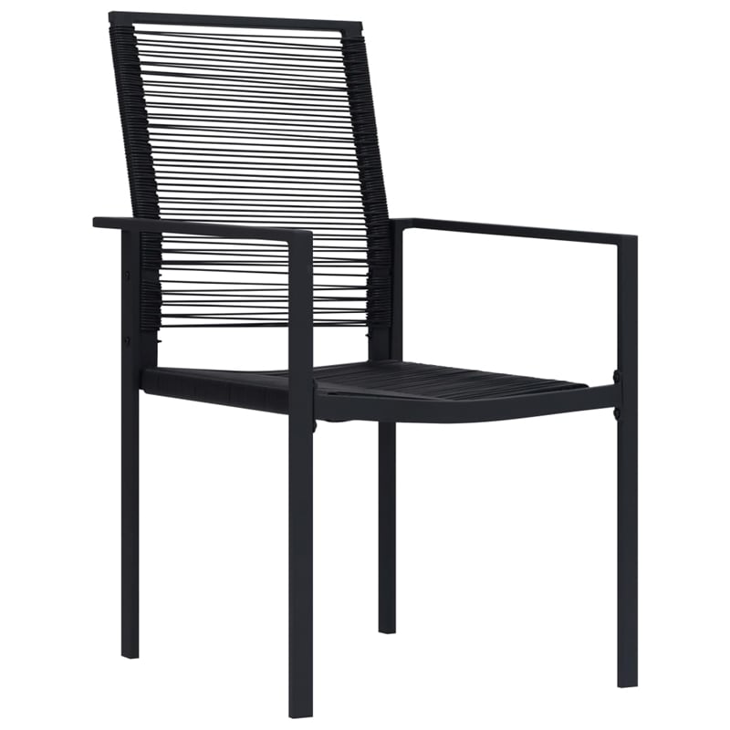 Bowery Hill Dining Set in Black Glass Large Durable Garden Dining Set