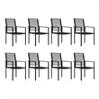 Bowery Hill Dining Set in Black Glass Large Durable Garden Dining Set