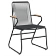 Bowery Hill Contemporary Powder-Coated Garden Dining Set in Black