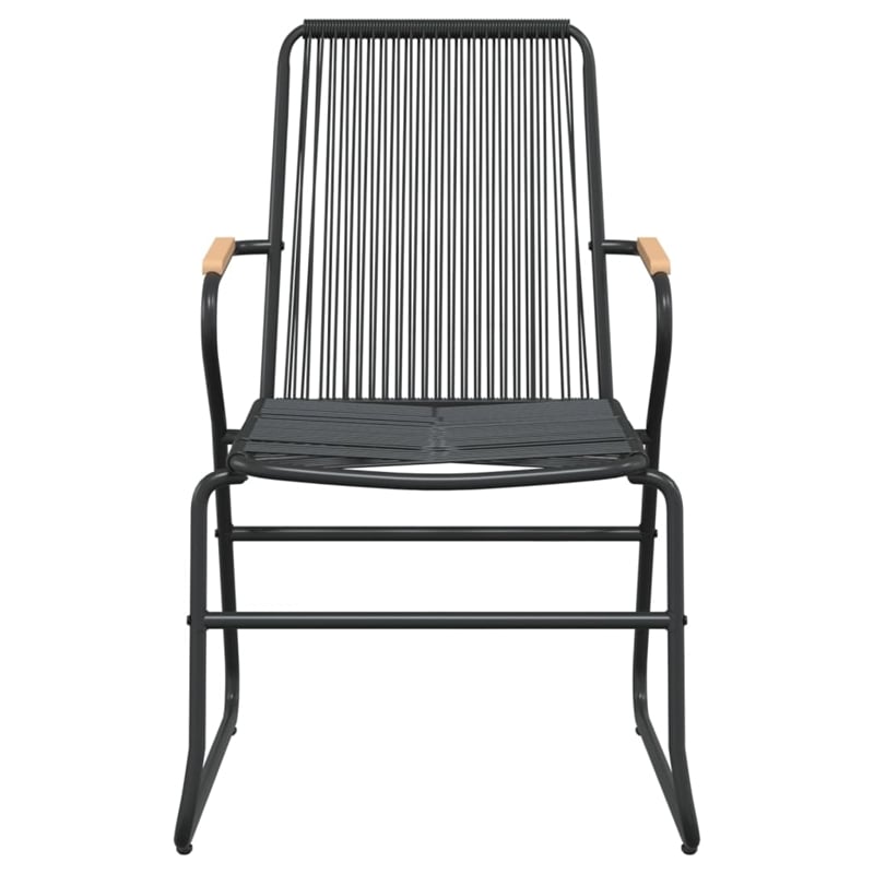 Bowery Hill Contemporary Powder-Coated Garden Dining Set in Black