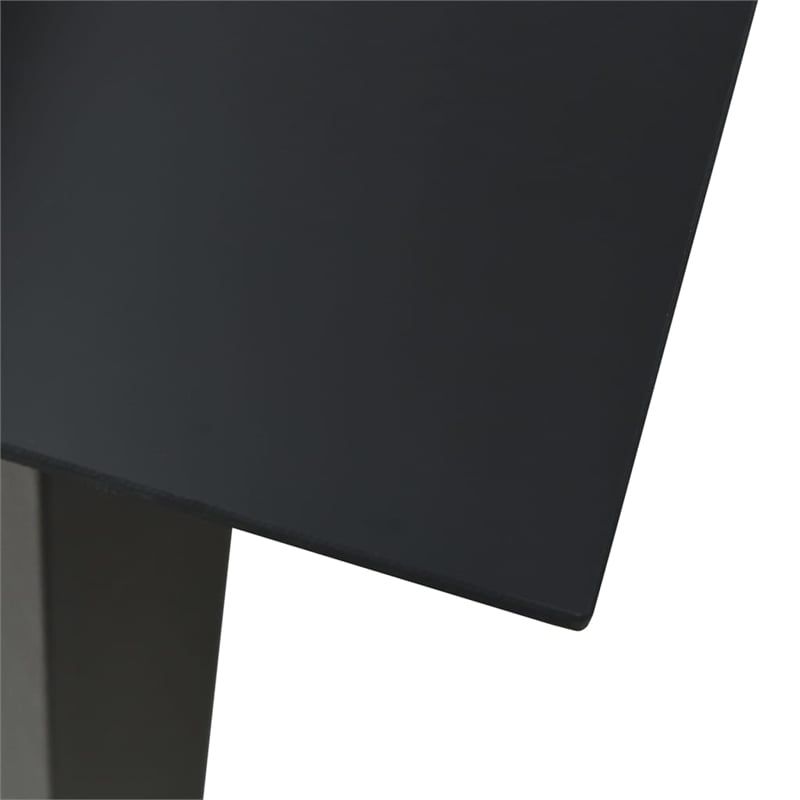 Bowery Hill Contemporary Powder-Coated Garden Dining Set in Black