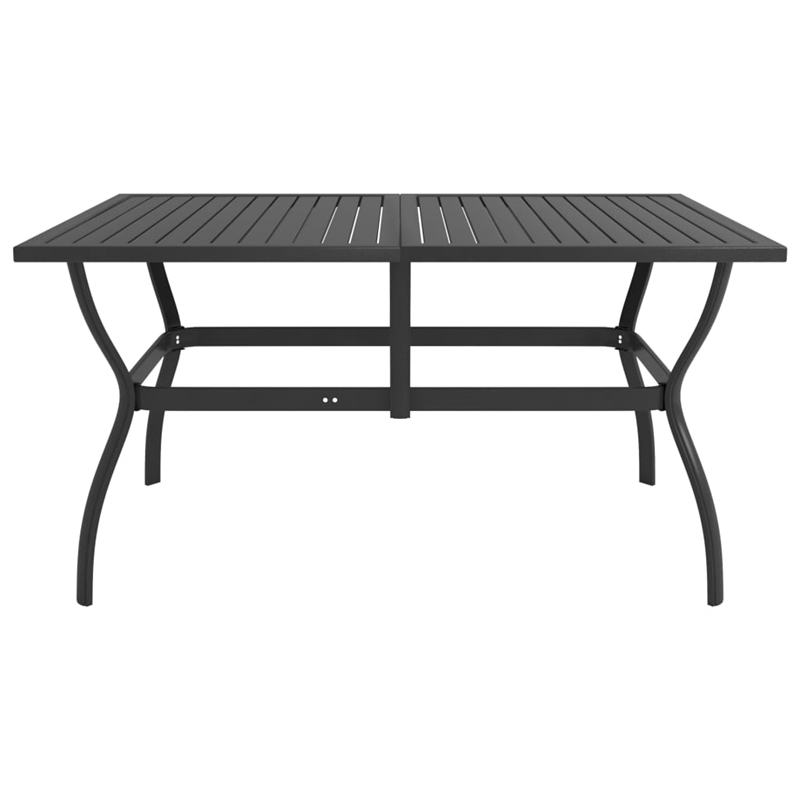 Bowery Hill Contemporary Dining Set Table in Anthracite/Chairs in Gray