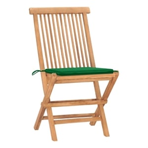 Bowery Hill Small Patio Dining Set in Teak Wood/Polyester - Set Of 2