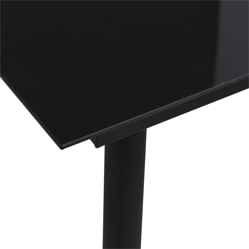 Bowery Hill Poly Rattan/Powder-Coated Steel/Glass Dining Setin Oak/Black