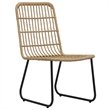 Bowery Hill Poly Rattan/Powder-Coated Steel/Glass Dining Setin Oak/Black