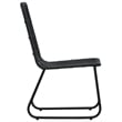 Bowery Hill Poly Rattan/Powder-Coated Steel/Glass Dining Set in Black
