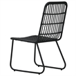 Bowery Hill Contemporary Synthetic Poly Rattan Poly Rattan Dining Set in Black