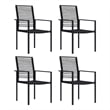 Bowery Hill Dining Set in Black Glass Medium Durable Garden Dining Set