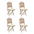 Bowery Hill Outdoor Dining Set Natural Bamboo/Cream Bamboo/Polyester