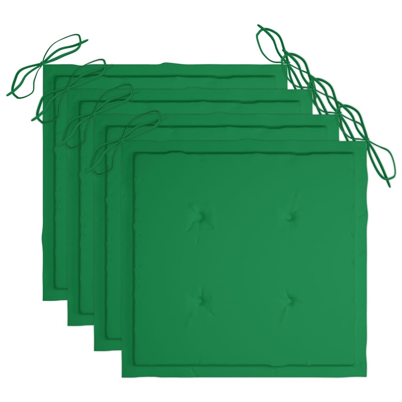 Bowery Hill Patio Dining Set Natural Bamboo/Green Cushion - Set of 4