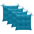 Bowery Hill Patio Dining Set Light Blue Bamboo/Polyester Foldable - Set of 4