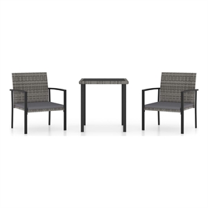 Bowery Hill Contemporary Weather-Resistant Dining Set in Gray/Black