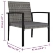 Bowery Hill Dining Set in Gray Poly Rattan 5 Piece Set Light Weight Dining Set