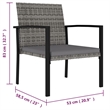 Bowery Hill Dining Set in Gray Poly Rattan Large Durable Dining Set