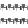 Bowery Hill Dining Set in Gray Poly Rattan Large Durable Dining Set