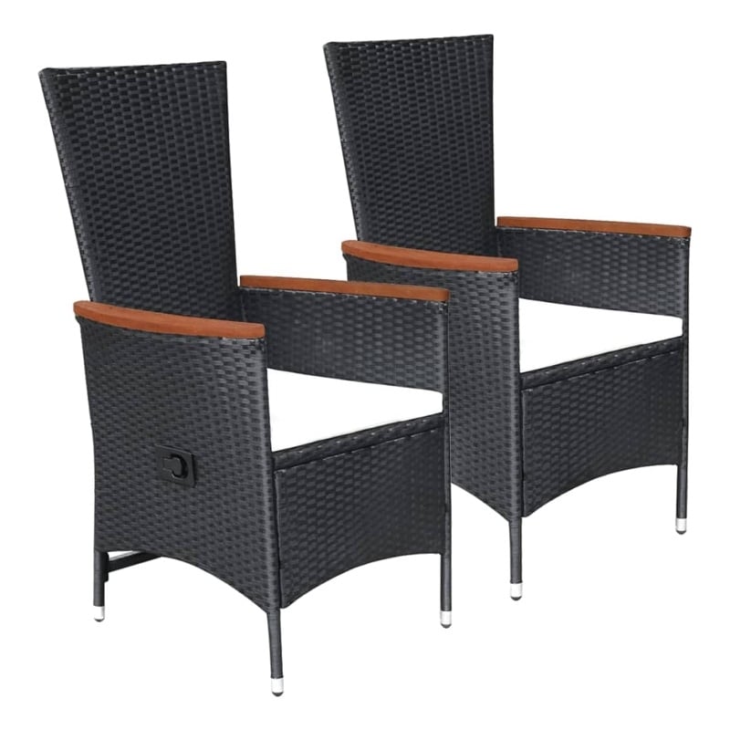 Bowery Hill Contemporary Dining Set in Black/Natural Wood Tone