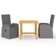 Bowery Hill Solid Acacia Wood Medium Adjustable Footrests in Gray