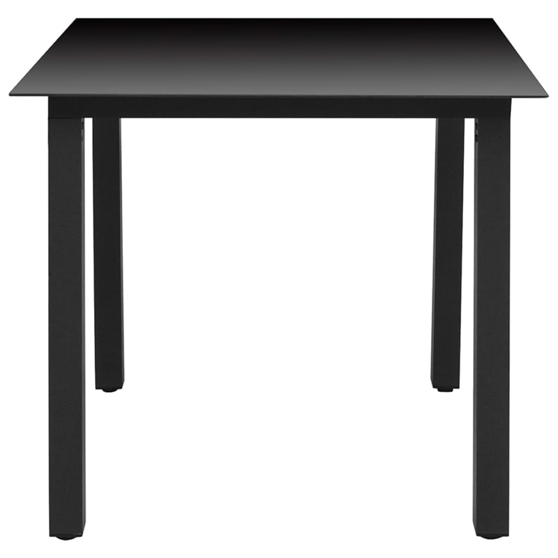 Bowery Hill Contemporary Powder-Coated Aluminum Dining Set in Black
